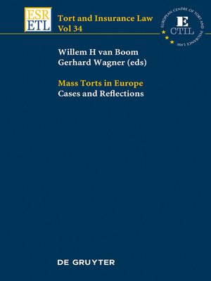 cover image of Mass Torts in Europe